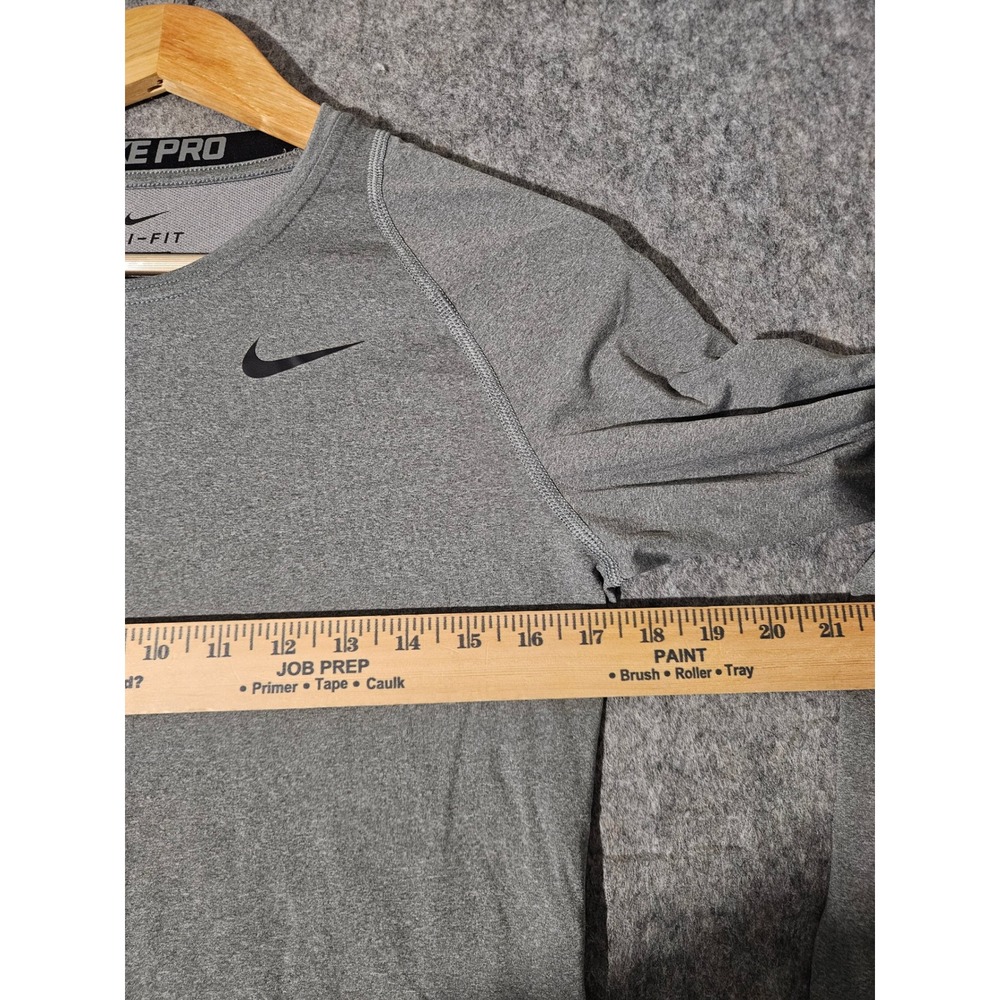 Nike Pro Compression Shirt Mens Large Gray Long Sleeve Dri-Fit - Picture 4 of 6